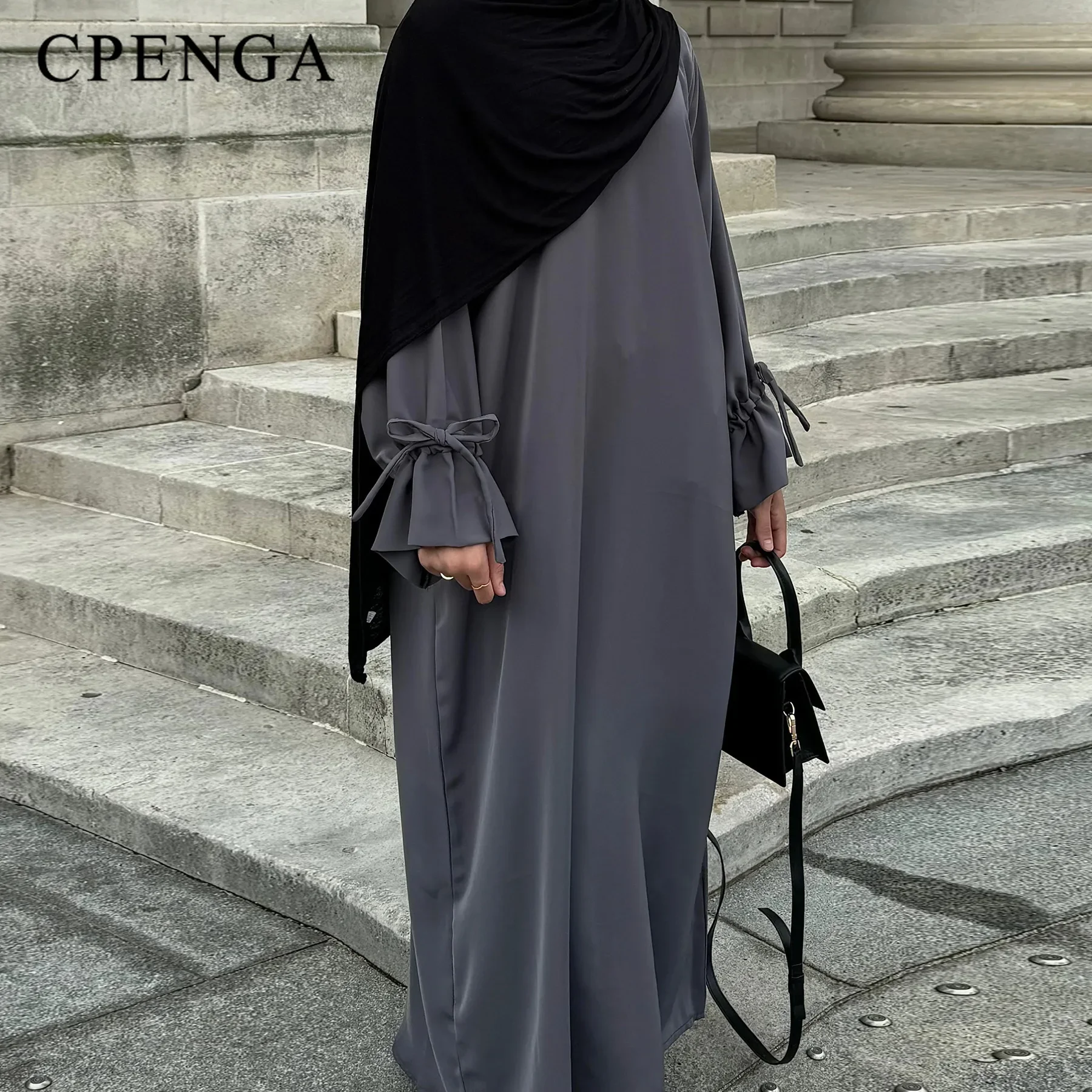 Modest Dress 2025 Elegant Plain Abaya - Image 2