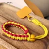 Handwoven adjustable mobile phone universal lanyard wrist strap Outdoor sports convenient safety anti-drop rope - Yellow red, Polyester / Nylon