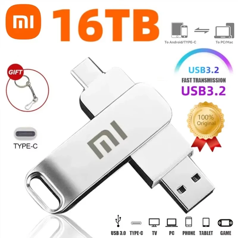 Xiaomi Type C USB Flash Drives 2TB Pendrive USB 3.2 Interface Pen Drive OTG Large Capacity 16TB U Disk Memory Stick For Phone PC - Image 2