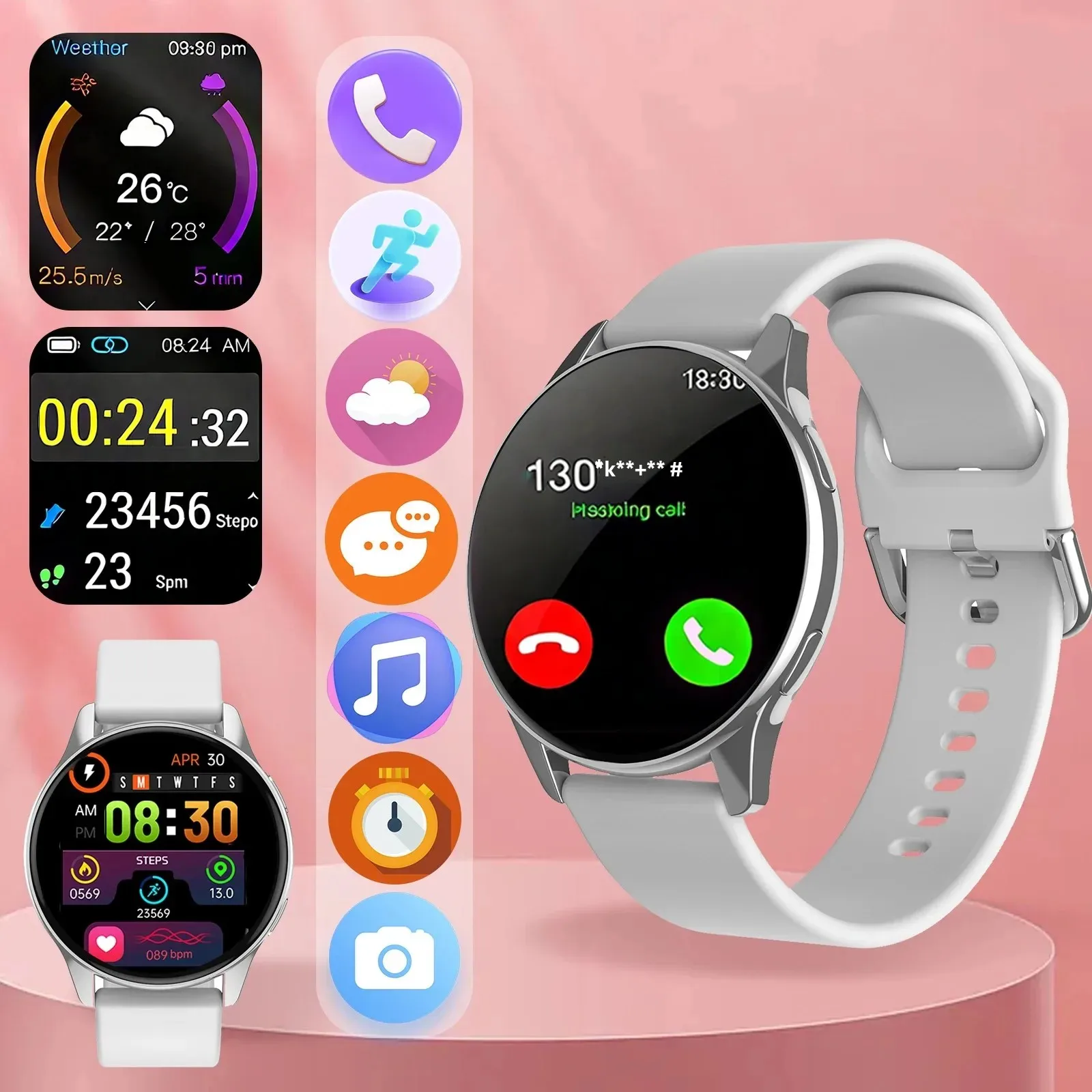 2025 New Smart Watch Wireless Calling Multiple Sports Modes Music Player Health Tracking DIY Watch Faces Android iOS